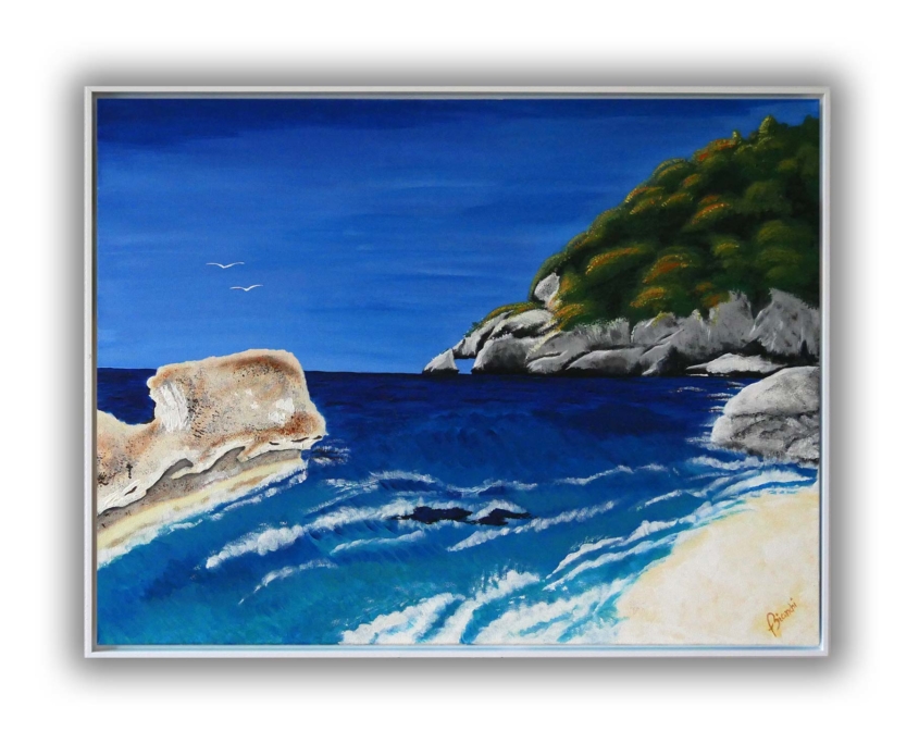 Sardinien Acry-Gemälde Cala Goloritzè im Golf von Orosei, Ostsardinien