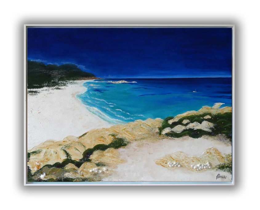 Sardinien Gemälde Strand Su Giudeu bei Chia, Südostsardinien